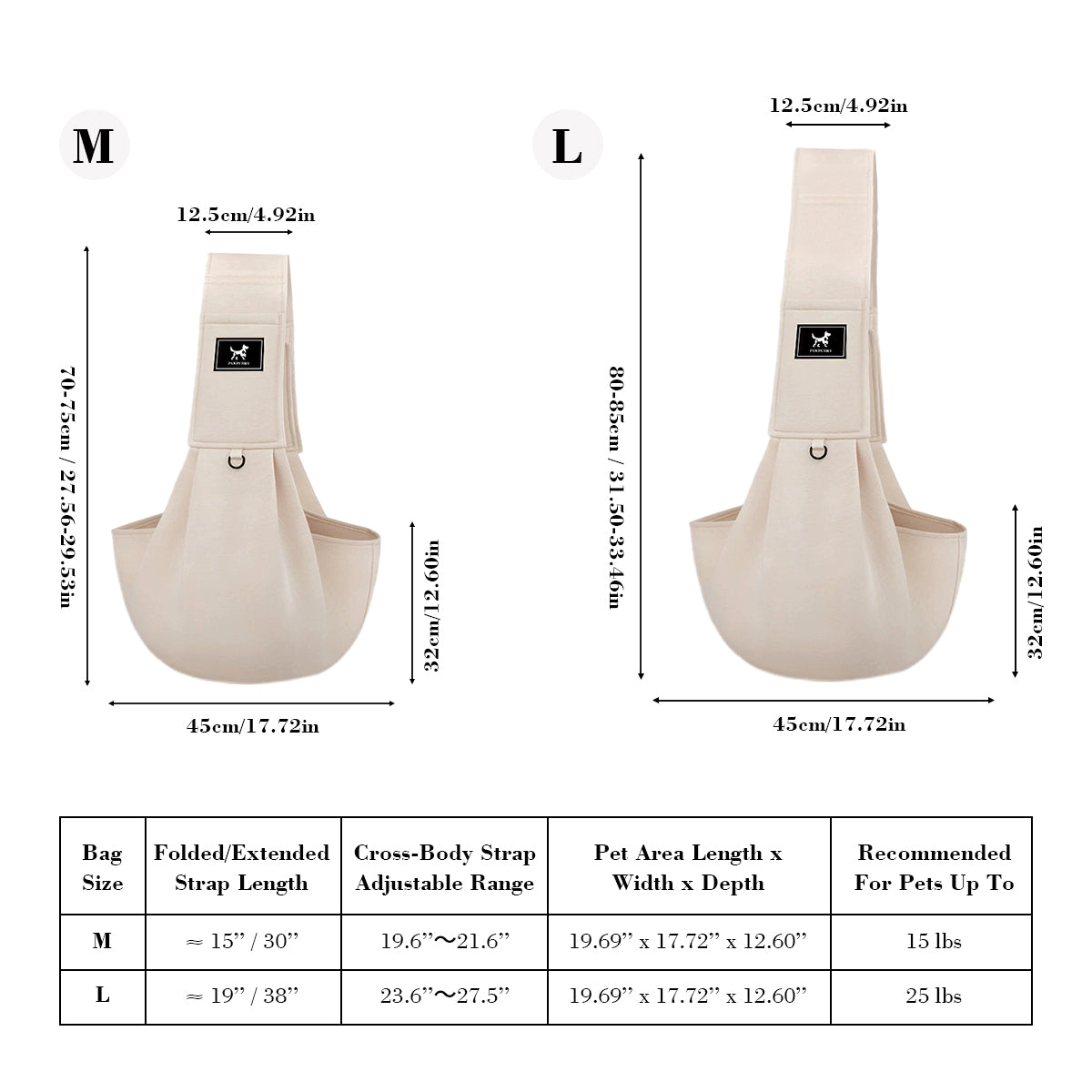 Pet Sling for Small & Medium Dogs
