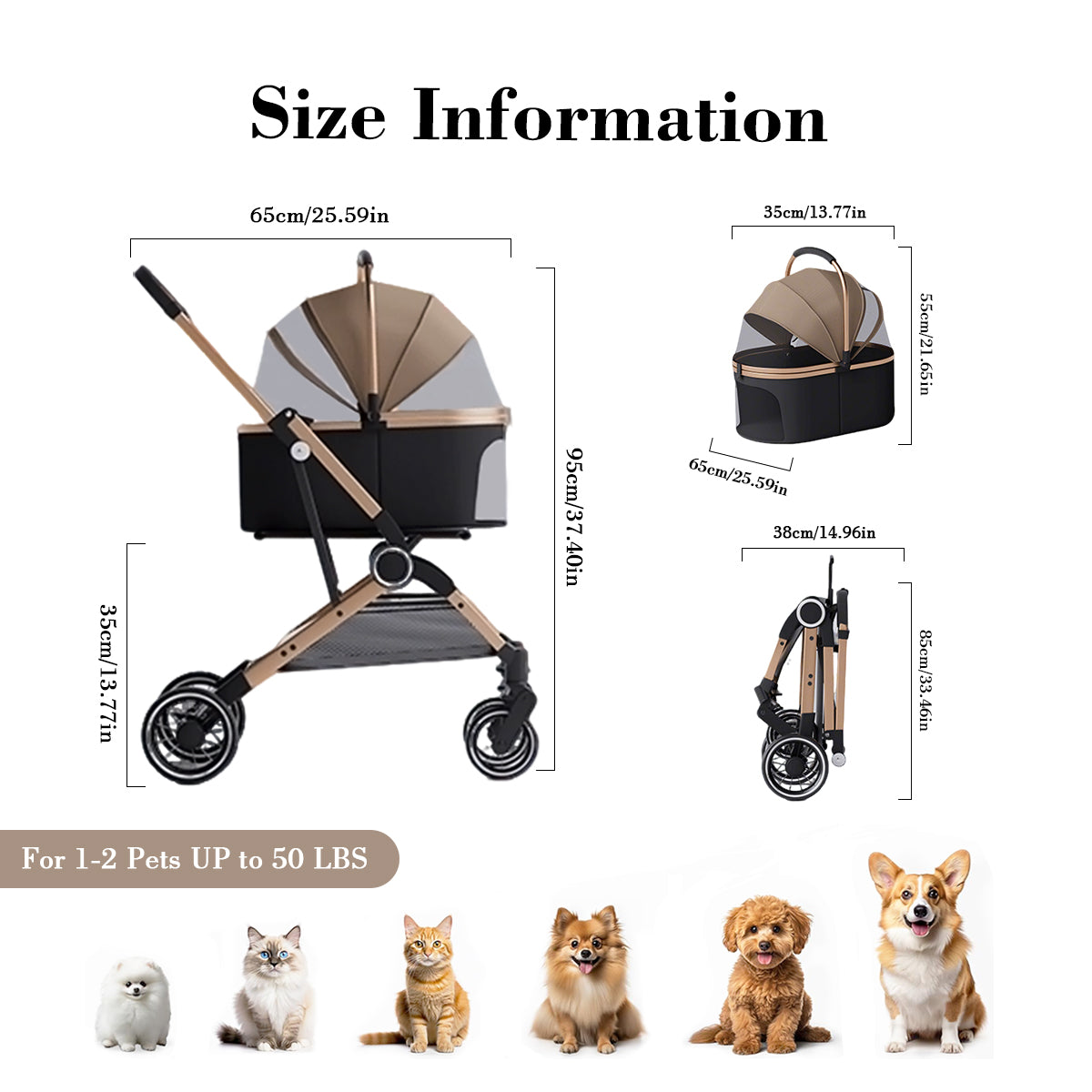 Pet Stroller for Dogs & Cats