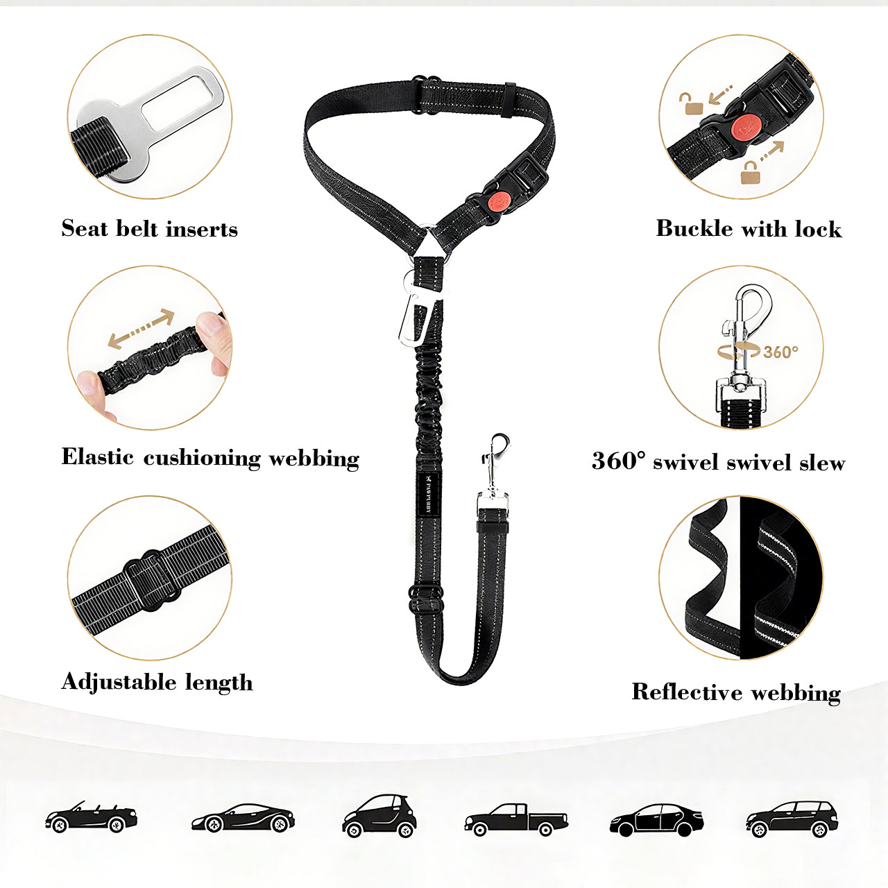 Pet Car Seat Belt Set